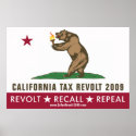 CA Tax Revolt 2009 Flag Poster posters