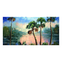 Cabbage Palm River Reflections9by12Nov13th2009 Customized Photo Card