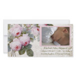 Cabbage Rose Birth Announcement - Baby Girl photo cards