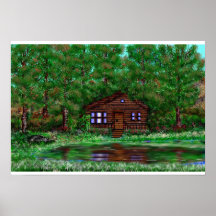 Cabin by the Lake Print
