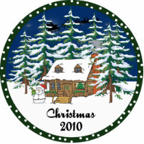 Cabin Christmas 2010 Ornament Photo Cutout