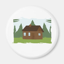 Cabin in the Trees Refrigerator Magnet
