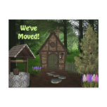 Cabin in the Woods Moving Notice Post cards postcards