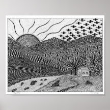 Cabin Morning Poster