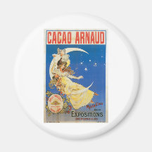 Cacao Arnaud Vintage Chocolate Drink Ad Art Refrigerator Magnet