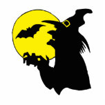Cackling Witch Against Moon Photo Cut Out