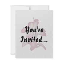Cactus pink and white flower, succulent bloom personalized invite