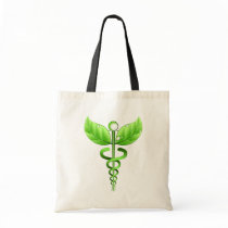 Caduceus Alternative Medicine Jumbo Tote Bags