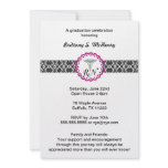 Caduceus Damask hot pink Invitation Nursing RN
