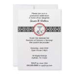 Caduceus Damask Red Invitation Nursing RN