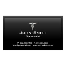 Caduceus Dark Border Neuroscience Business Card