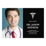 Caduceus Medical Graduation Photo Invitation