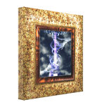 Caduceus spirals up guitar in photo border canvas prints