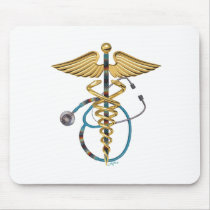 Caduceus & Stethoscope Mouse Mat