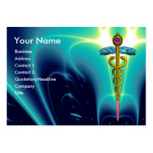 CADUCEUS, vibrant blue turquase gold amethyst Business Card