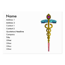 CADUCEUS,  vibrant gold amethyst Business Card