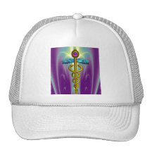 CADUCEUS , vibrant gold amethyst Hat