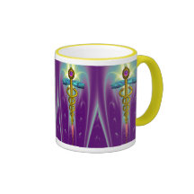 CADUCEUS , vibrant gold ametist Coffee Mug