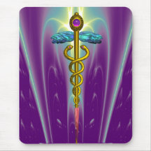 CADUCEUS , vibrant gold ametist Mousemat