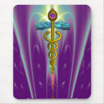 CADUCEUS , vibrant gold ametist mousepads