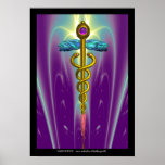 CADUCEUS , vibrant gold ametist posters