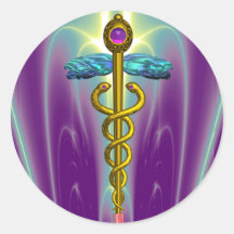 CADUCEUS , vibrant gold ametist Sticker