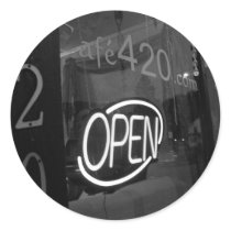 Cafe 420 round sticker