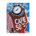 Cafe 50's Retro Diner Painting Postcard