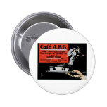 Cafe ABG Vintage Coffee Shop Ad Art Button