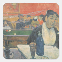 Cafe at Arles, 1888 Square Sticker