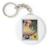 Cafe Jacamo Vintage Coffee Drink Ad Art keychains