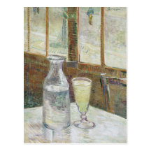 Café table with absinth Postcard