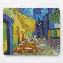 Cafe Terrace At Night by Vincent Van Gogh Mouse Pads