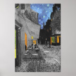 Cafe Terrace at Night Poster Print