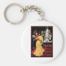Caffe Espresso Vintage Coffee Drink Ad Art Keychain