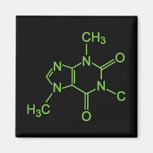 Caffeine Coffee Molecule Fridge Magnet