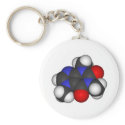 Caffeine Molecule 3D Space Filling Model keychains