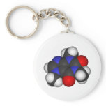 Caffeine Molecule 3D Space Filling Model keychains