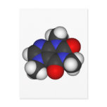 Caffeine Molecule 3D Space Filling Model postcards