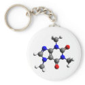 Caffeine Molecule 3D structure keychains