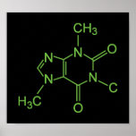 Caffeine Molecule Poster posters