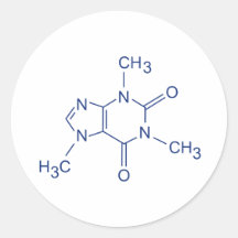 Caffeine Round Sticker