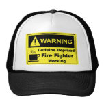 Caffeine Warning Fire Fighter Mesh Hat
