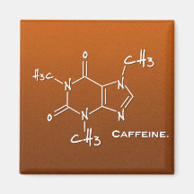 Caffiene molecule (chemical structure) refrigerator magnets