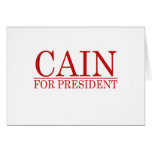 CAIN FOR PRESIDENT (Red) Greeting Cards
