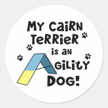 Cairn Terrier Agility Dog Round Stickers