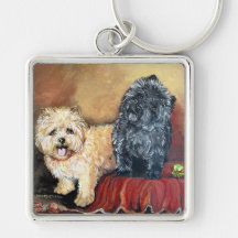 Cairn Terrier Portrait Key Chain