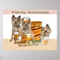 Cairn Terrier Share A Beer Poster