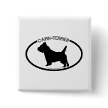 Cairn Terrier Silhouette Black Button