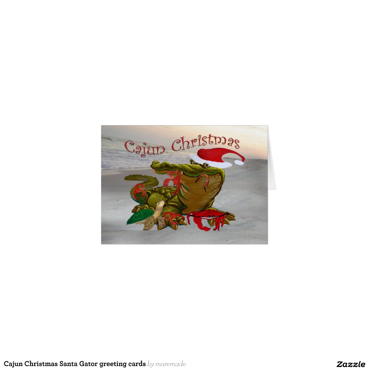 Cajun Christmas Santa Gator greeting cards Greeting Card | Zazzle